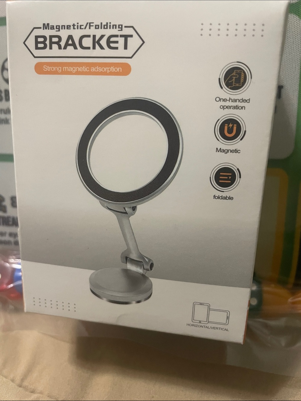 Magnetic Folding Bracket Phone Stand - Silver